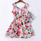 Brand Fashion Women Dress Flower Print Plus Big Size Casual Clothing Ladies Summer Style Beach Vestidos Festa Mini Dress