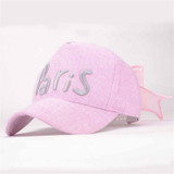 Brand Embroidery Paris Baseball Cap Women Fashion Bow Snapback Hats For Women Bone Casquette Gorras Sun Hat 2017 Summer