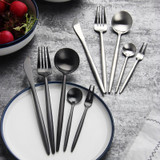Brand Dinnerware Set Stainless Steel Cutlery Set 4 Pieces Black Knife Fork Set Tableware Gold Silver Cutleries Western Food Set