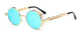 Brand Designer Gothic Sunglasses POLARIZED Men Steampunk Round Metal Frame Women Sun Glasses Eyewear High Quality UV400