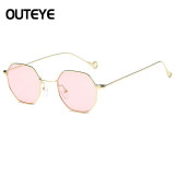 Brand Designer Hexagon Sunglasses For Women Luxury Metal Eyewear Retro Vintage Mens Clear Sun Glass 2017 Octagon Shades Lunette