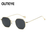 Brand Designer Hexagon Sunglasses For Women Luxury Metal Eyewear Retro Vintage Mens Clear Sun Glass 2017 Octagon Shades Lunette