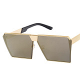 Brand Designer Celebrity Metal Men Oversized Sunglasses Fashion Luxury Square Sunglasses Women Mirror Lens Oculos De Sol R099