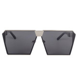 Brand Designer Celebrity Metal Men Oversized Sunglasses Fashion Luxury Square Sunglasses Women Mirror Lens Oculos De Sol R099