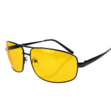 Brand Designer 2017 Night Driving Sunglasses Men Women Metal Frame Yellow Mirror Night Vision Goggles Brand Men's Sun Glasses