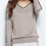 NEW autumn winter women's knitted Cashmere Sweater pullover V-neck Sweaters female fashion wild Wool sweater Slim14 color