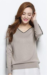 NEW autumn winter women's knitted Cashmere Sweater pullover V-neck Sweaters female fashion wild Wool sweater Slim14 color