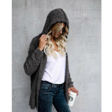 New Autumn Winter Women Hooded Sweater 2017 NEW Loose Cardigan Knitted Sweater Long Sleeve Female Casual Outwear
