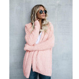 New Autumn Winter Women Hooded Sweater 2017 NEW Loose Cardigan Knitted Sweater Long Sleeve Female Casual Outwear
