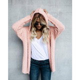 New Autumn Winter Women Hooded Sweater 2017 NEW Loose Cardigan Knitted Sweater Long Sleeve Female Casual Outwear