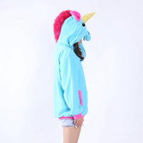 New Autumn winter Unicorn Women Hoodies Sweatshirts Blue Pink Hoodie Zipper Cosplay Cute Animal Unicornio female sweatshirt