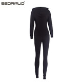 New Autumn Winter Romper Women Long Sleeve Jumpsuit Casual  Rompers Women Elegant Black/Red Sportswear Zipper Jumpsuits Bodysuit