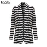 New Autumn Winter Outwear 2017 Women Casual Knitted Striped Coat Cardigan Jacket Fashion Chaquetas Mujer Outerwear Plus Size