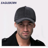 New autumn winter men's baseball cap keep warm corduroy male hat with protective ear thickening polar fleece lining snapback hat