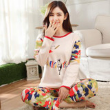 New autumn winter long-sleeve lovely cartoon women sleepwear pajamas women clothing sets female girls' pajamas sets