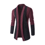 New Autumn Winter Long Mens Cardigan Sweater Men 2017 Classic Fashion Patchwork Slim Fit Shawl Collar Jumpers Knit sueter hombre
