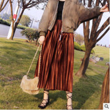 New Autumn Winter High Waisted Skinny Female Gold Velvet Skirt Pleated Skirts Women Ankle Length Party Club Ladies Saia Fenimia