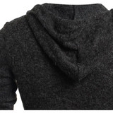 New Autumn Winter Fashion Sweater Men's Slim Fit Pollover Knit Sweater Male Solid Hooded Blouse Coat Long Sleeve Tops Oct25
