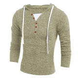 New Autumn Winter Fashion Sweater Men's Slim Fit Pollover Knit Sweater Male Solid Hooded Blouse Coat Long Sleeve Tops Oct25
