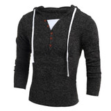 New Autumn Winter Fashion Sweater Men's Slim Fit Pollover Knit Sweater Male Solid Hooded Blouse Coat Long Sleeve Tops Oct25