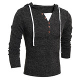 New Autumn Winter Fashion Sweater Men's Slim Fit Pollover Knit Sweater Male Solid Hooded Blouse Coat Long Sleeve Tops Oct25
