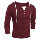 New Autumn Winter Fashion Sweater Men's Slim Fit Pollover Knit Sweater Male Solid Hooded Blouse Coat Long Sleeve Tops Oct25