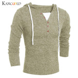 New Autumn Winter Fashion Sweater Men's Slim Fit Pollover Knit Sweater Male Solid Hooded Blouse Coat Long Sleeve Tops Oct25