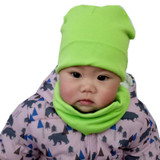 New Autumn Winter Baby Boys Girls Hat Scarf Set Solid Knitted Cotton Hats for Children Girls Gorro Candy Color Knitted Baby Caps