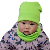 New Autumn Winter Baby Boys Girls Hat Scarf Set Solid Knitted Cotton Hats for Children Girls Gorro Candy Color Knitted Baby Caps