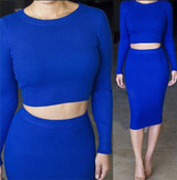 New Autumn Winter 2 Piece Set Women Long sleeve party dresses Sexy bandage dress women dress vestidos femininos