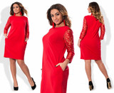 New Autumn Ladies Solid Lace Women Dress Sexy O-neck Long Sleeve Large Size Slim Dress  6XL Plus Size Vestido Party