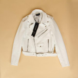 New Autumn High Fashion Street Women's Short Washed PU Leather Jacket Zipper Bright Colors New Ladies Basic Jackets Good Quality