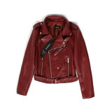 New Autumn High Fashion Street Women's Short Washed PU Leather Jacket Zipper Bright Colors New Ladies Basic Jackets Good Quality