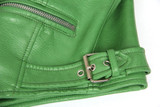 New Autumn Fashion Street Women's Washed PU Leather Jacket Zipper Apple Green Color Short Ladies Basic Jackets Top Quality