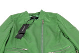 New Autumn Fashion Street Women's Washed PU Leather Jacket Zipper Apple Green Color Short Ladies Basic Jackets Top Quality