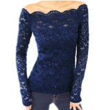 New Autumn Blusas 2017 Sexy Zanzea Women Slash Neck Lace Crochet Shirts Long Sleeve Slim Casual Tops Plus Size Blouse
