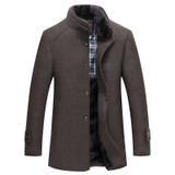 new Autumn And Winter Top Quality Parka men Jacket Coat Overcoats Male Wool Blends Outerwear Rabbit Fur Collar Men's windbreaker