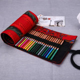 New Art Canvas Roll Pencil Bag School Pencil Case Storage Pouch Bag Pens Stationery Home Office Storage 36/48/72 Holes Hot Sale