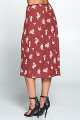 Floral and Polka Dot Midi Skirt
