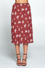 Floral and Polka Dot Midi Skirt