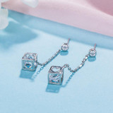 SA SILVERAGE Real 925 Sterling Silver Square Rhinestones Drop Earrings For Women Fine Jewelry Trendy Tassel Earrings Set 2017 SA SILVERAGE Real 925 Sterling Silver Square Rhinestones Drop Earrings For Women Fine Jewelry Trendy Tassel Earrings Set 2017