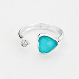 SA SILVERAGE Real 925 Sterling Silver Heart Rings for Women Fine Jewelry Blue Resizable 2017 Hot Sale SA SILVERAGE Real 925 Sterling Silver Heart Rings for Women Fine Jewelry Blue Resizable 2017 Hot Sale