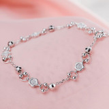 SA SILVERAGE Real 925 Sterling Silver Fine Jewelry For Women Flower Bead Adjustable Link  Bracelets 2017 Hot Sale