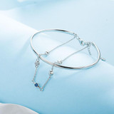 SA SILVERAGE Real 925 Sterling Silver Chain Link Bracelet & Bangle Fine Jewelry Two Layer 925 Silver Bracelet Women Female