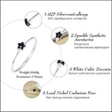 SA SILVERAGE Black Gemstone Star Bracelets &amp; Bangles for Women 925 Sterling Silver Aventurine Bracelet Women Fine Jewelry