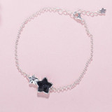 SA SILVERAGE Black Gemstone Star Bracelets &amp; Bangles for Women 925 Sterling Silver Aventurine Bracelet Women Fine Jewelry