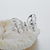 SA SILVERAGE Authentic 925 Sterling Silver Butterfly Rings Women Classic Original Design Fine Jewelry Rings for Wedding