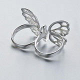 SA SILVERAGE Authentic 925 Sterling Silver Butterfly Rings Women Classic Original Design Fine Jewelry Rings for Wedding