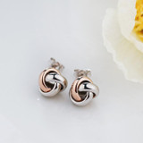 SA SILVERAGE 925 Sterling Silver Trendy Stud Earrings for Women Fine Jewelry Rose Gold Color Silver Earings Broncos Pendientes