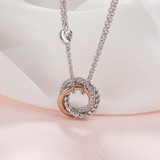 SA SILVERAGE 925 Sterling Silver Jewelry Sets Necklaces Pendants Drop Dangle Earrings for Women Fine Jewelry Rose Gold Color Hot